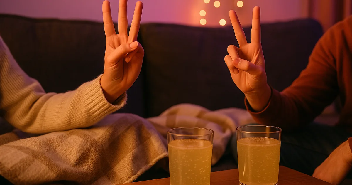 Deux mains qui comptent sur leurs doigts levés lors d'une partie de je n'ai jamais en couple